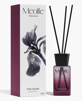 Odorizant cu bețișoare parfumate Meolle 100 ml – Pink Sugar
