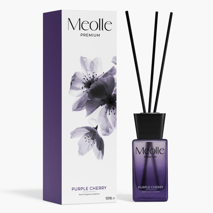 Odorizant cu bețișoare parfumate Meolle 100 ml – Purple Cherry