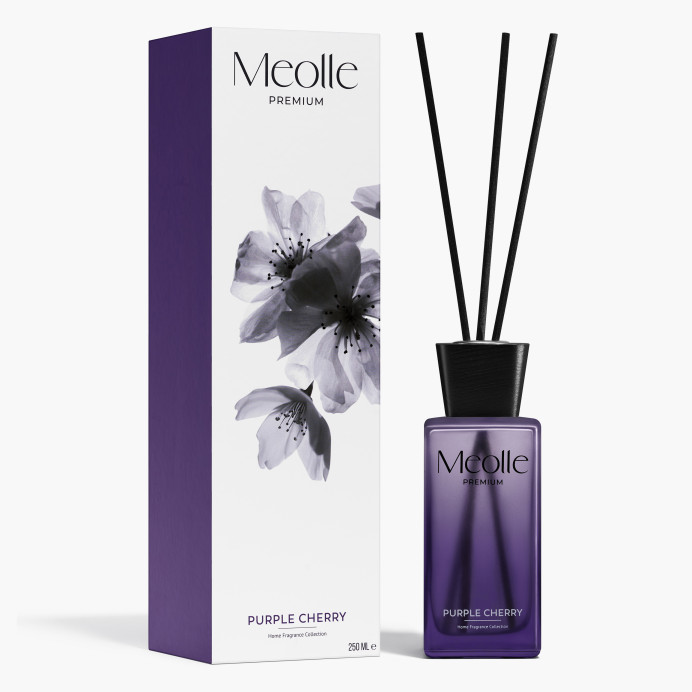Odorizant cu bețișoare parfumate Meolle 250 ml – Purple Cherry