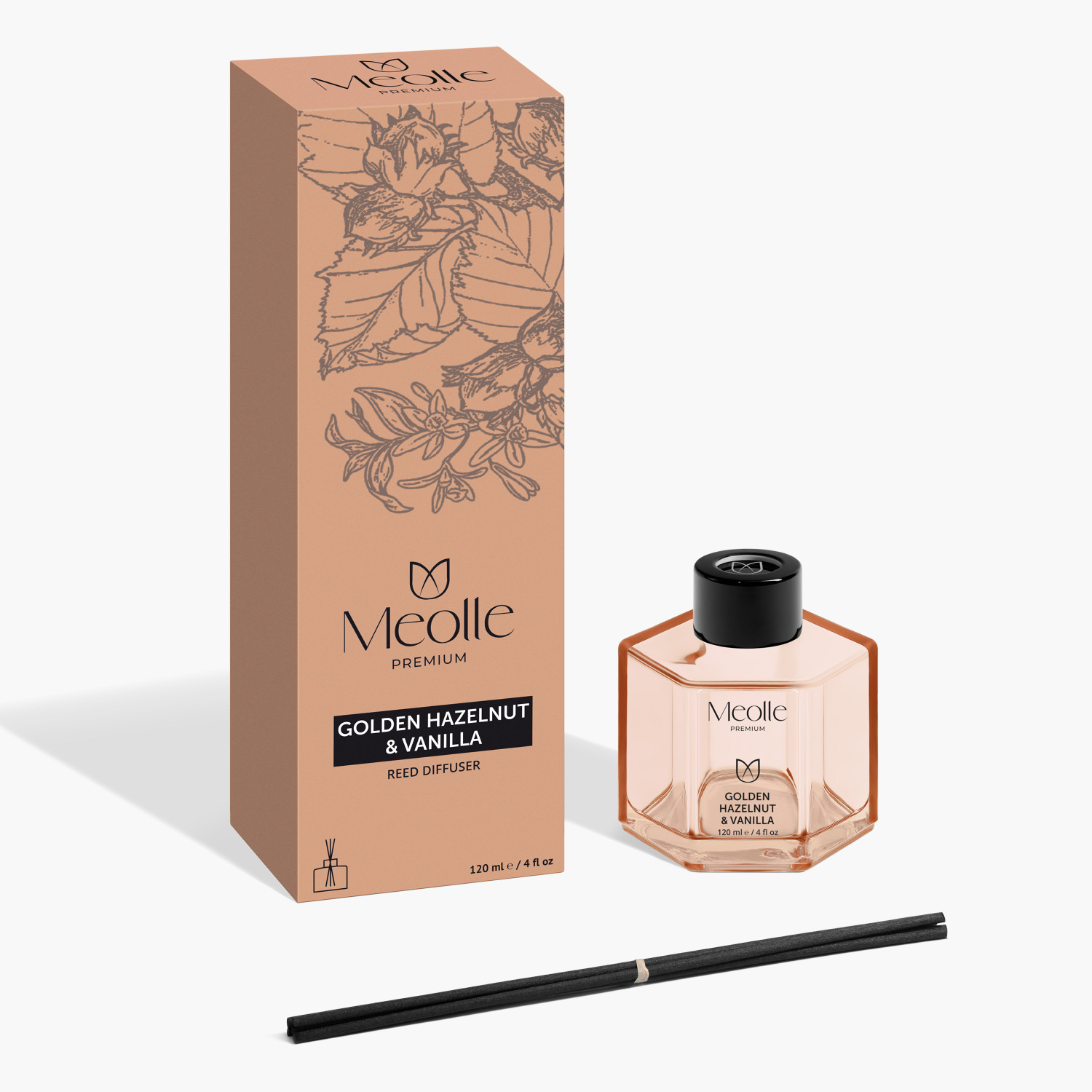 Odorizant cu bețișoare Golden Hazelnut & Vanilla 120 ml