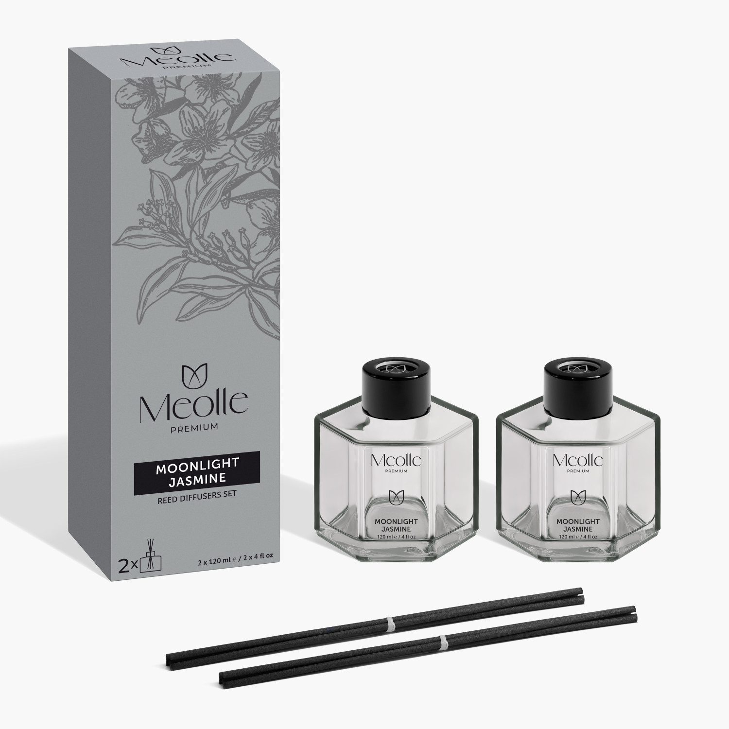 Odorizant cu bețișoare Moonlight Jasmine 2 x 120 ml