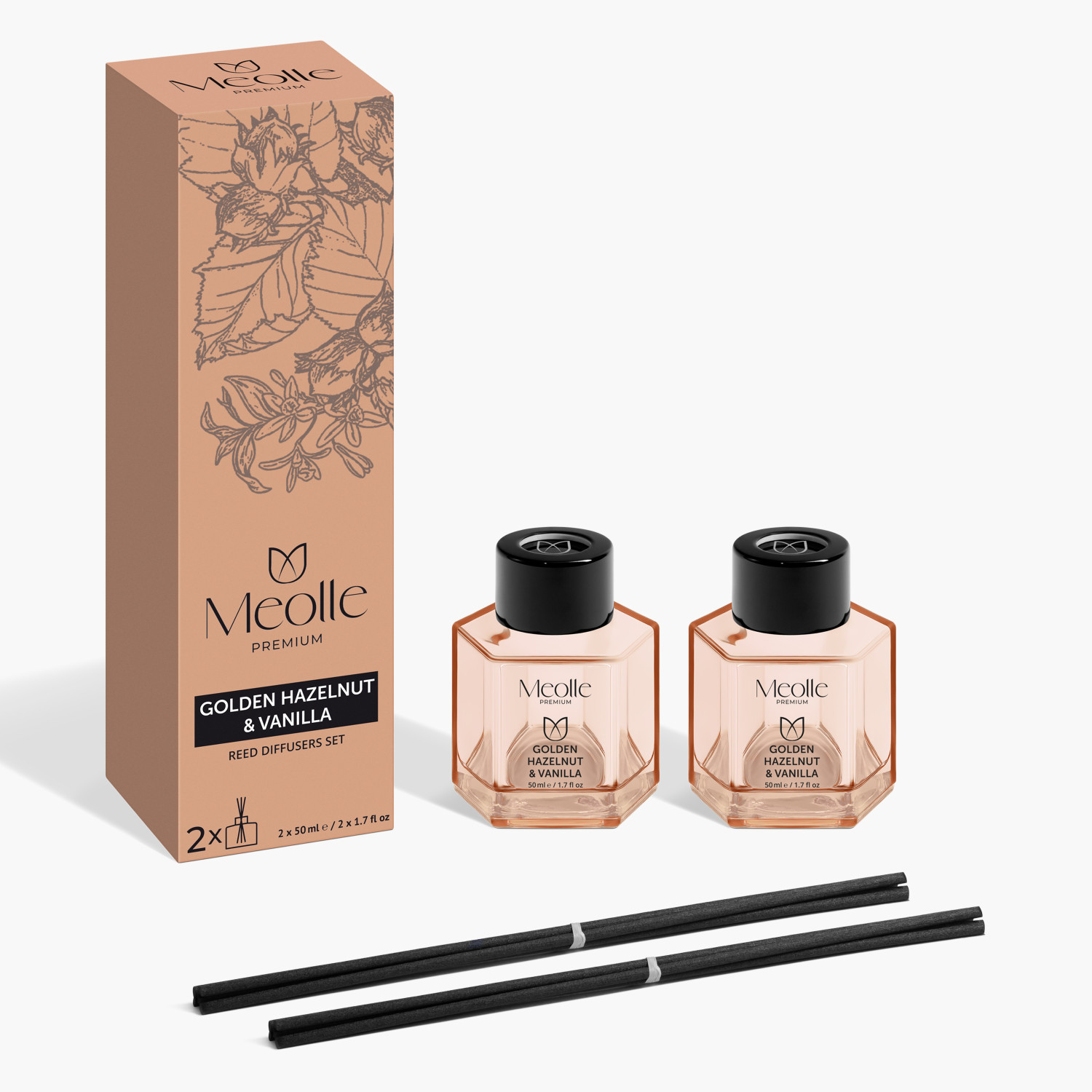 Odorizant cu bețișoare Golden Hazelnut & Vanilla 2 x 50 ml