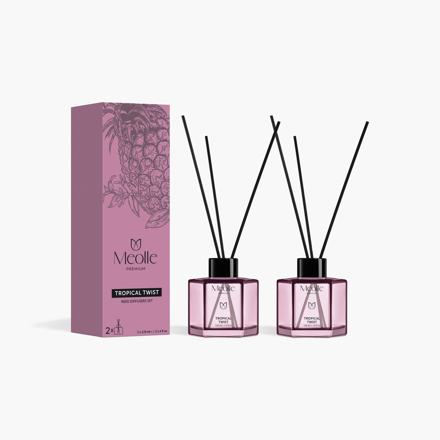 Tropical Twist Reed Diffuser 2 x 120 ml Set
