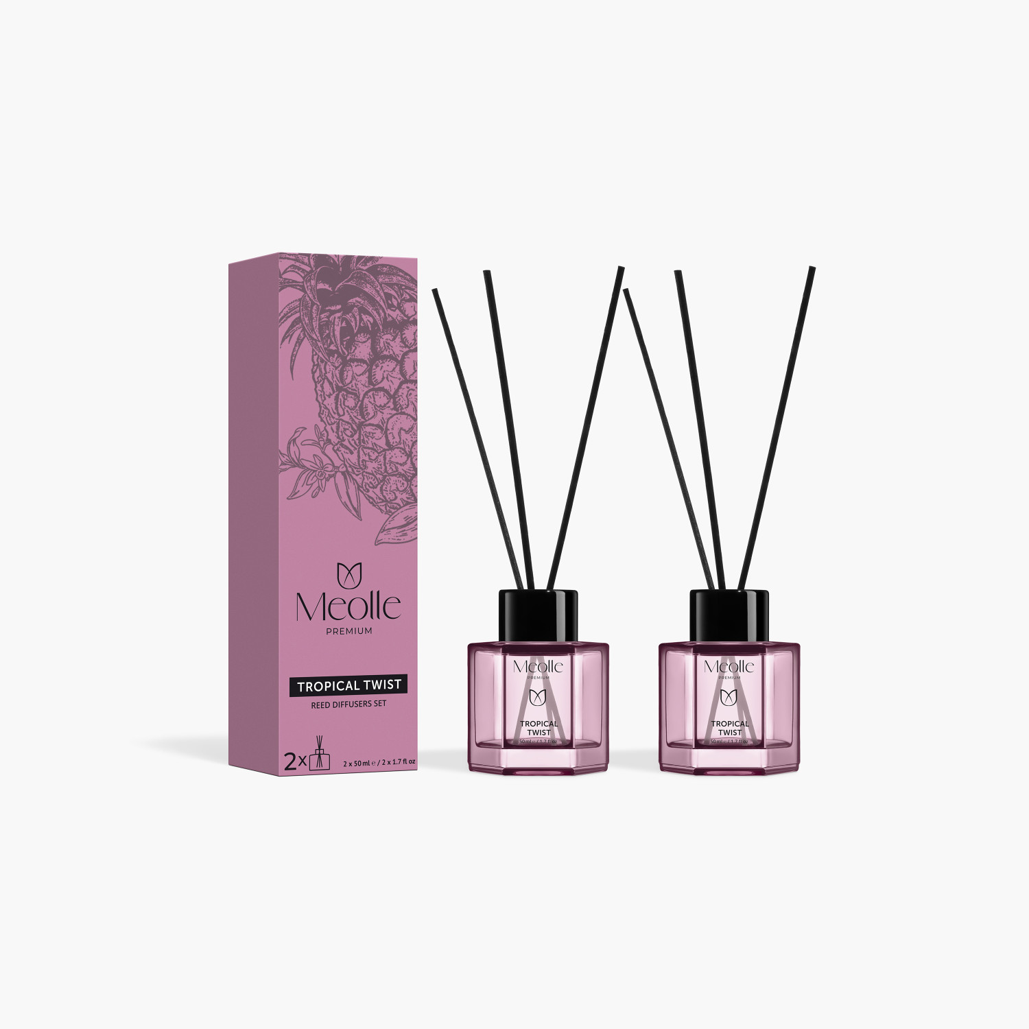 Tropical Twist Reed Diffuser 2 x 50 ml Set