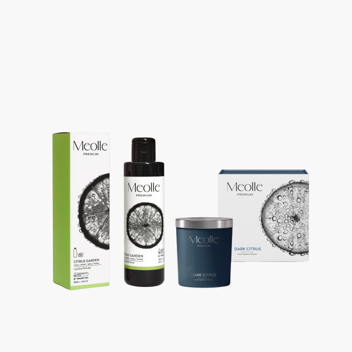 Lumânare parfumată Dark Citrus + Parfum de rufe CADOU
