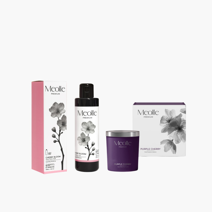 Lumânare parfumată Purple Cherry + Parfum de rufe CADOU